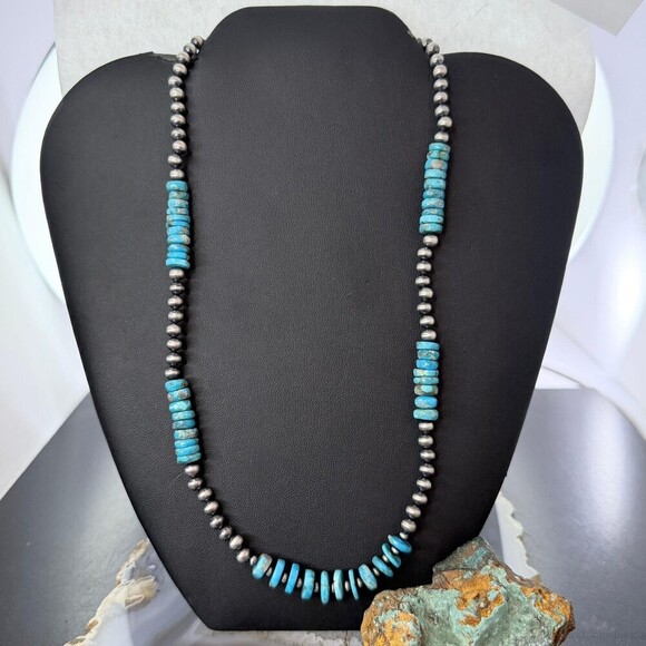 Sterling Southwestern Style Blue Turquoise Beads & Starling Beads 19